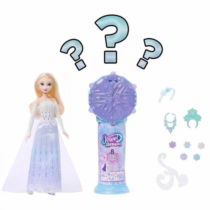 DISNEY JJY36 FROZEN KARLAR ÜLKESİ JEWEL REVEAL SÜRPRİZ TAKILAR ELSA KOLEKSİYON BEBEK 28 CM 3+