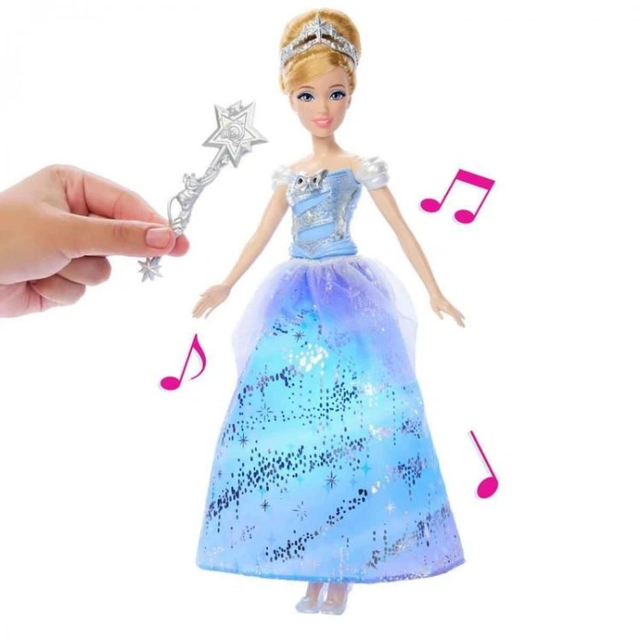 DISNEY JBF94 PRINCESS CİNDİRELLA SİHİRLİ BALO ELBİSELİ 26 CM SESLİ IŞIKLI BEBEK 3+