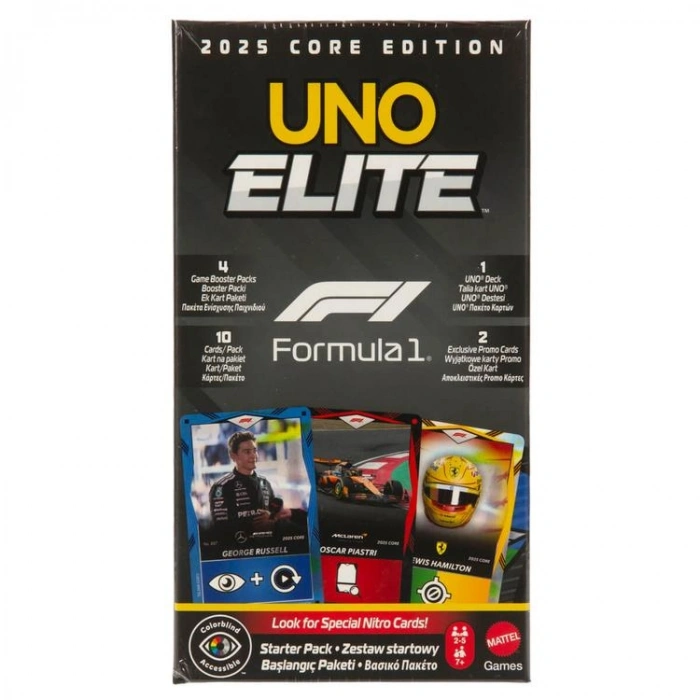 MATTEL JLV42 UNO ELITE FORMULE F1 BAŞLANGIÇ PAKETİ KART OYUNU 7+