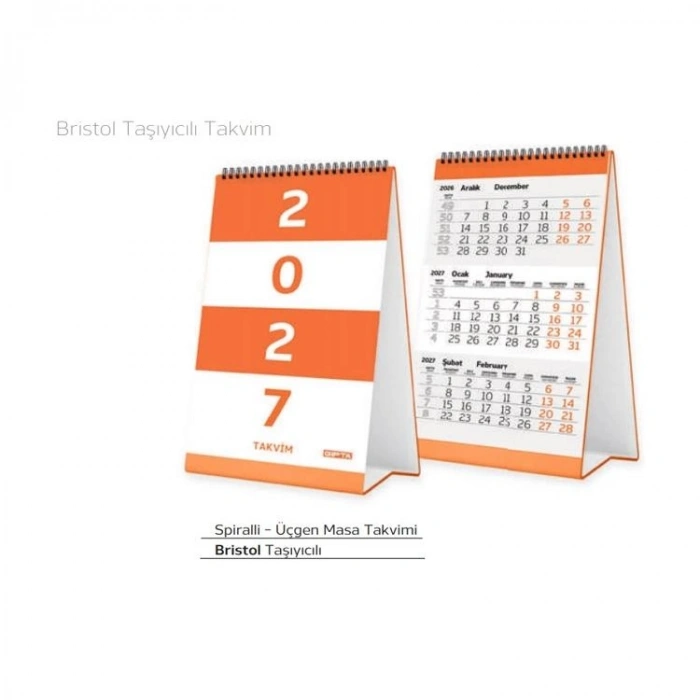 GIPTA 1015-BRS 10x15  BRİSTOL ÜÇGEN MASA TAKVİMİ