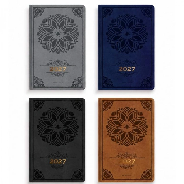 GIPTA 139-RLK13X21 RELIC İPLİK DİKİŞLİ TERMO DERİ SERT KAPAK GÜNLÜK ÇİZGİLİ AJANDA - TEKLİ