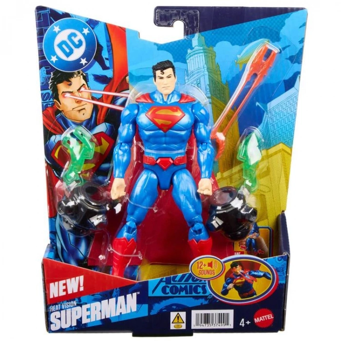 MATTEL DC JMD85 SUPERMAN ISI GÖRÜŞLÜ SESLİ IŞIKLI AKSİYON FİGÜR 18cm  4+