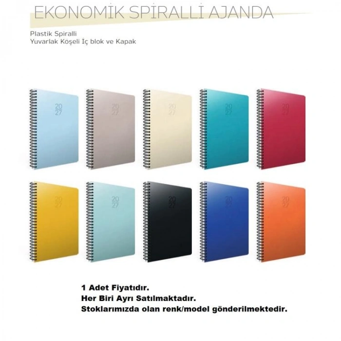 GIPTA 406-SEK 17X24 EKO SERT KAPAK SPİRALLİ GÜNLÜK ÇİZGİLİ AJANDA - TEKLİ