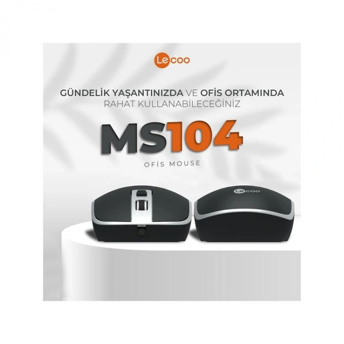 LENOVO LECOO MS104 USB KABLOLU MOUSE SİYAH