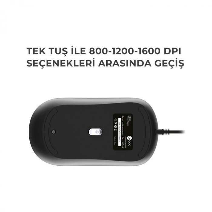 LENOVO LECOO MS104 USB KABLOLU MOUSE SİYAH
