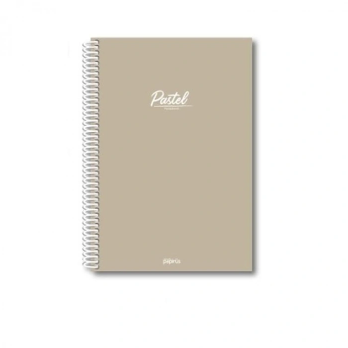 PAPİRÜS PASTEL PP KAPAK SPİRALLİ 19X27 72YP. KARELİ DEFTER