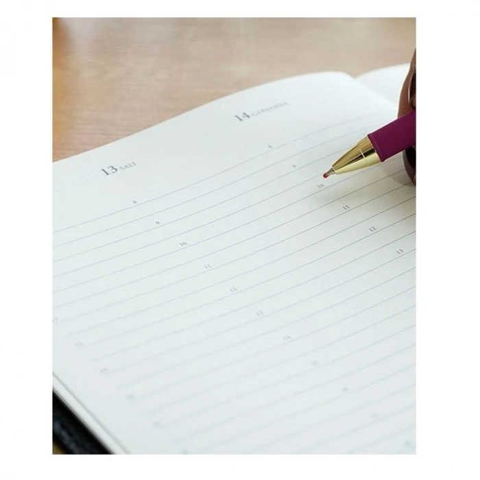 VICTORIAS JOURNALS 226-2305 19x25cm A4 EXECUTIVE KENAR YALDIZLI ESNEK KAPAK HAFTALIK AJANDA - SİYAH