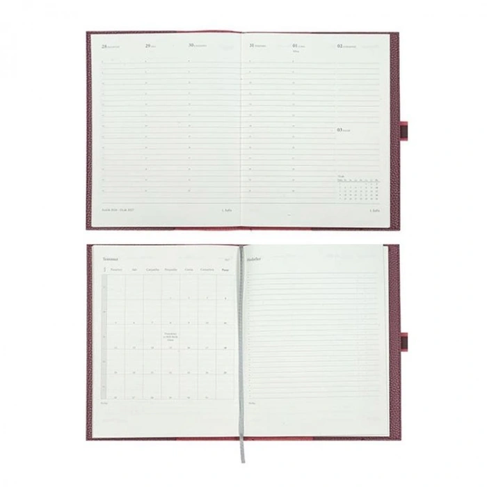 VICTORIAS JOURNALS 226-2307 19x25cm A4 EXECUTIVE KENAR YALDIZLI ESNEK KAPAK HAFTALIK AJANDA - BORDO