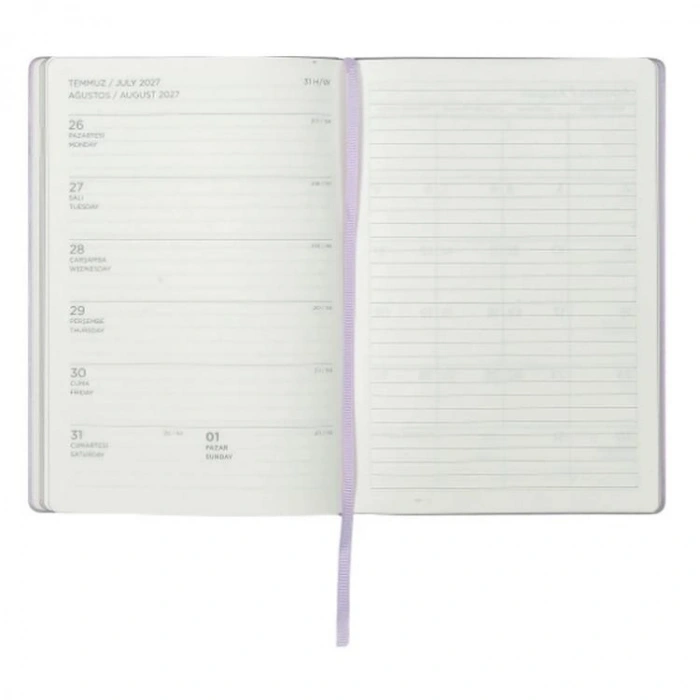 VICTORIAS JOURNALS 226-2332 14x20,5 cm A5 SMYTH ESNEK KAPAK GÜMÜŞ YALDIZ KENAR HAFTALIK AJANDA - ALTIN
