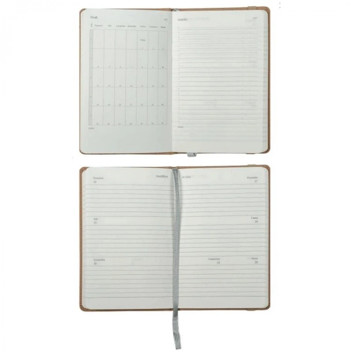 VICTORIAS JOURNALS 226-2354 9x14 cm CLASSIC SERT KAPAK CEPLİ LASTİKLİ HAFTALIK AJANDA - KIRMIZI