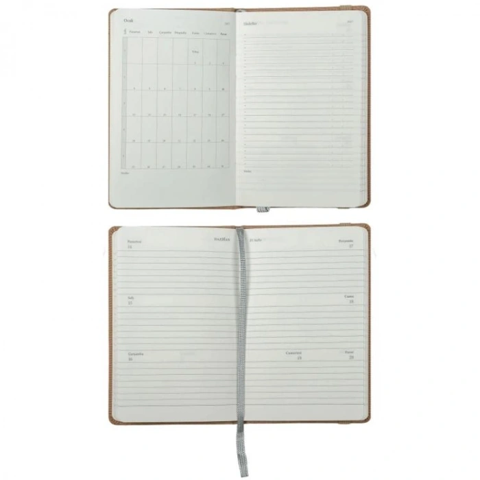 VICTORIAS JOURNALS 226-2356 9x14 cm CLASSIC SERT KAPAK CEPLİ LASTİKLİ HAFTALIK AJANDA - OLİVE