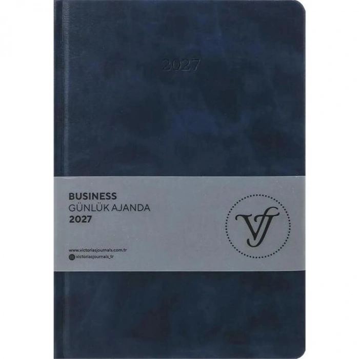 VICTORIAS JOURNALS 226-2373 17x24 cm BUSINESS 416 SAYFA AYRAÇ KESİMLİ SAYFALAR GÜNLÜK AJANDA - LACİVERT