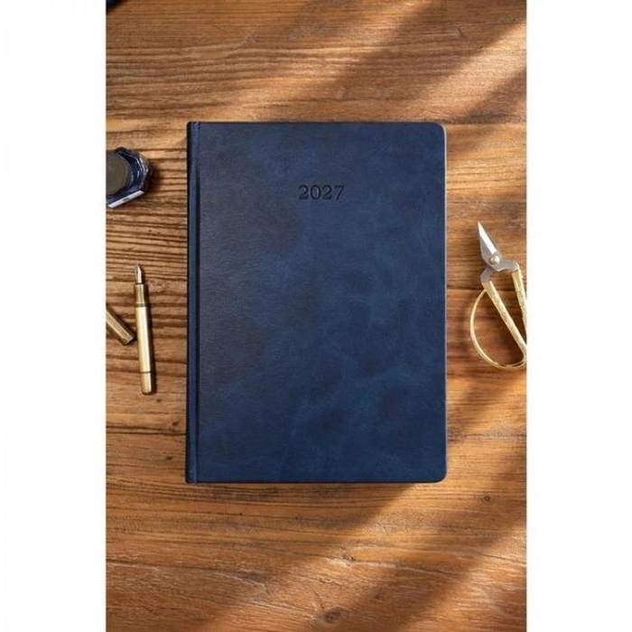 VICTORIAS JOURNALS 226-2373 17x24 cm BUSINESS 416 SAYFA AYRAÇ KESİMLİ SAYFALAR GÜNLÜK AJANDA - LACİVERT