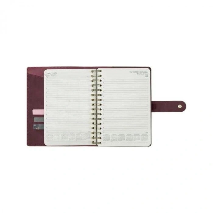 VICTORIAS JOURNALS 226-2394 14x20,5 cm NUBO 416 SAYFA DEĞİŞEBİLEN İÇ ESNEK KAPAK GÜNLÜK AJANDA - KOYU GRİ