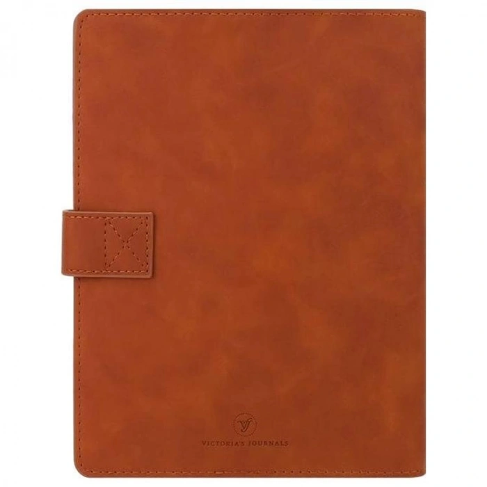 VICTORIAS JOURNALS 226-2395 14x20,5 cm NUBO 416 SAYFA DEĞİŞEBİLEN İÇ ESNEK KAPAK GÜNLÜK AJANDA - KAHVERENGİ