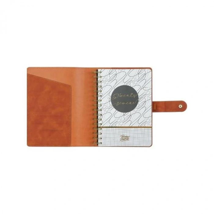VICTORIAS JOURNALS 226-2395 14x20,5 cm NUBO 416 SAYFA DEĞİŞEBİLEN İÇ ESNEK KAPAK GÜNLÜK AJANDA - KAHVERENGİ