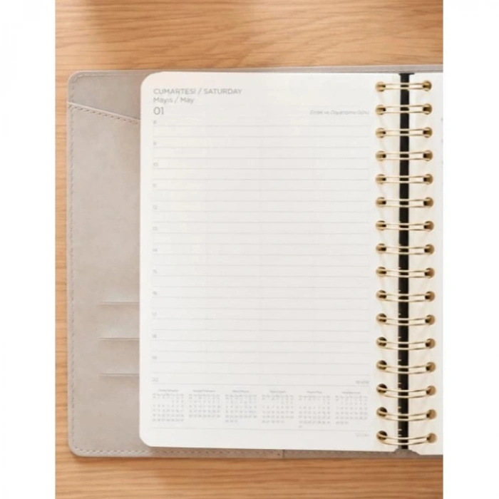 VICTORIAS JOURNALS 226-2395 14x20,5 cm NUBO 416 SAYFA DEĞİŞEBİLEN İÇ ESNEK KAPAK GÜNLÜK AJANDA - KAHVERENGİ