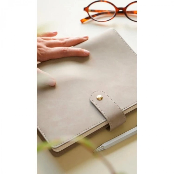 VICTORIAS JOURNALS 226-2397 14x20,5 cm NUBO 416 SAYFA DEĞİŞEBİLEN İÇ ESNEK KAPAK GÜNLÜK AJANDA - KREM