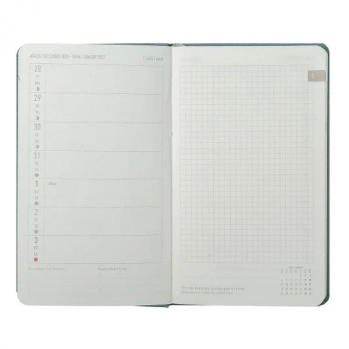 VICTORIAS JOURNALS 226-4060 10x17 cm CANVAS 100 GR HAFTALIK AJANDA - KETEN