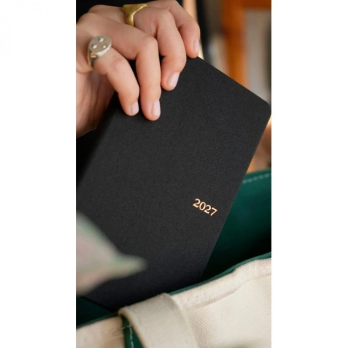 VICTORIAS JOURNALS 226-4062 10x17 cm CANVAS 100 GR HAFTALIK AJANDA - SİYAH