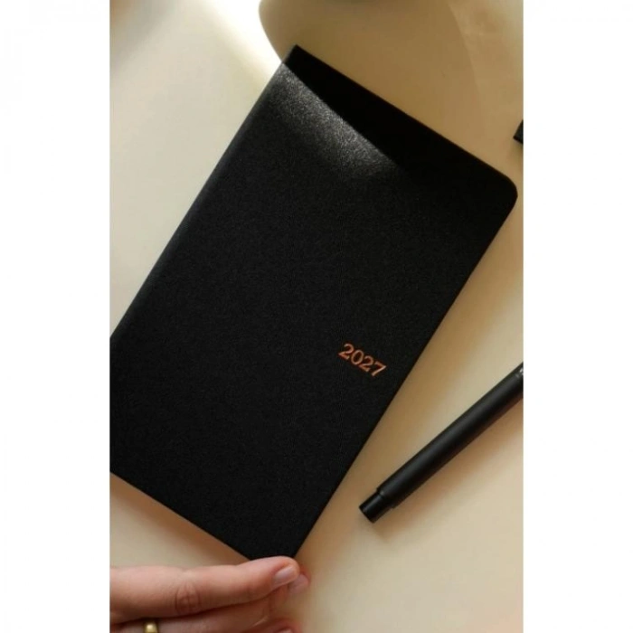 VICTORIAS JOURNALS 226-4062 10x17 cm CANVAS 100 GR HAFTALIK AJANDA - SİYAH