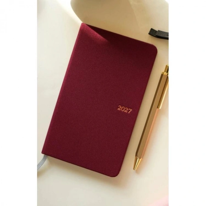 VICTORIAS JOURNALS 226-4063 10x17 cm CANVAS 100 GR HAFTALIK AJANDA - BORDO