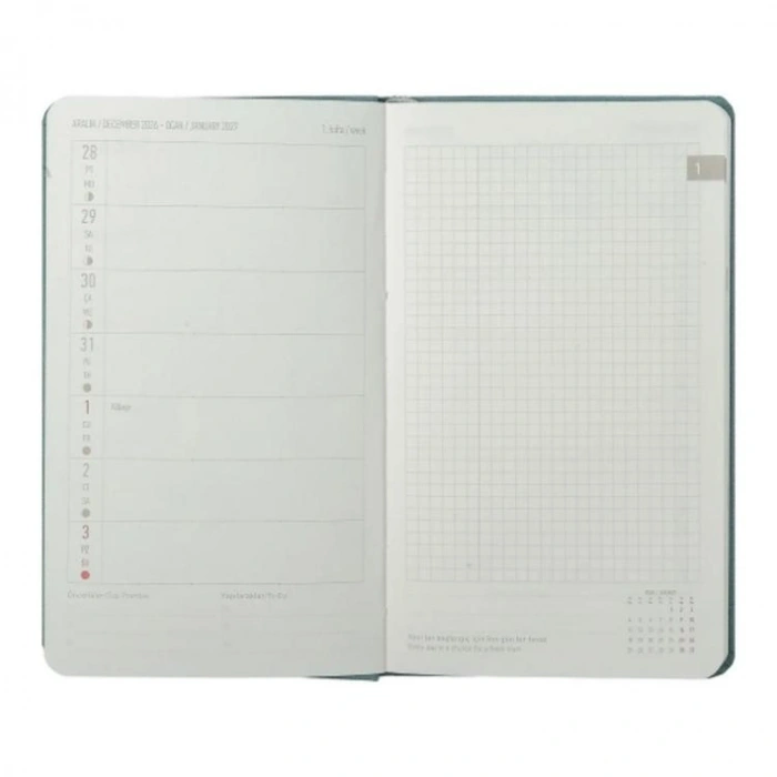 VICTORIAS JOURNALS 226-4063 10x17 cm CANVAS 100 GR HAFTALIK AJANDA - BORDO