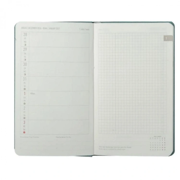 VICTORIAS JOURNALS 226-4064 10x17 cm CANVAS 100 GR HAFTALIK AJANDA - KIRMIZI