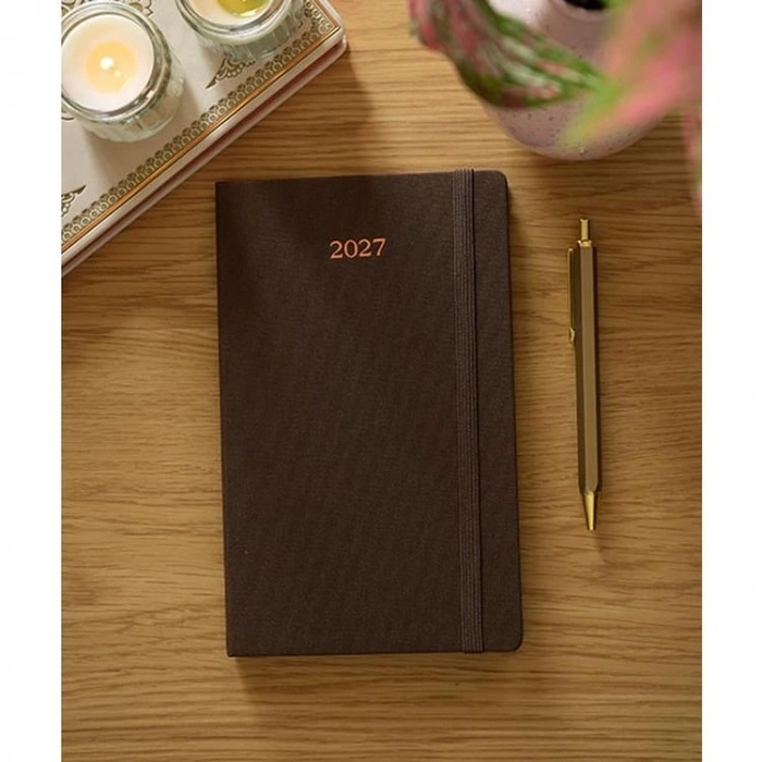 VICTORIAS JOURNALS 226-2310 13x21cm CLASSIC SERT KAPAK CEPLİ LASTİKLİ HAFTALIK AJANDA - MAVİ