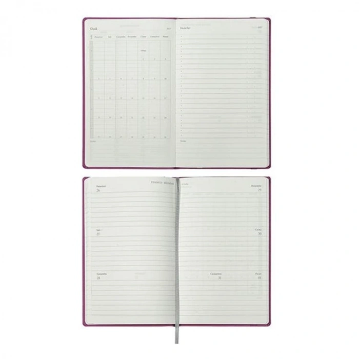 VICTORIAS JOURNALS 226-2310 13x21cm CLASSIC SERT KAPAK CEPLİ LASTİKLİ HAFTALIK AJANDA - MAVİ