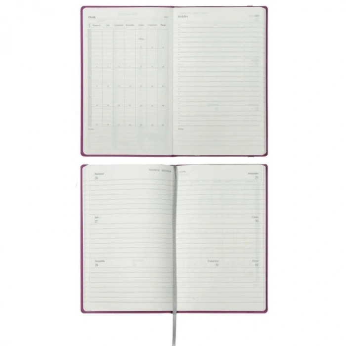VICTORIAS JOURNALS 226-2310 13x21cm CLASSIC SERT KAPAK CEPLİ LASTİKLİ HAFTALIK AJANDA - MAVİ