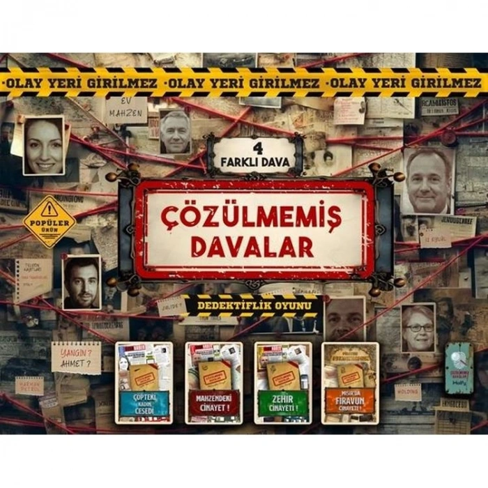 MOLFY ÇÖZÜLMEMİŞ DAVALAR DEDEKTİFLİK OYUNU 4 FARKLI DAVA KUTULU SET : 1