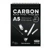ESMO CR 97517 CLAIREFONTAINE CARBON BLACK A5 ÜSTTEN SPİRALLİ SİYAH ÇOK AMAÇLI ÇİZİM BLOK 120gr 20yp