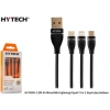 HYTECH HY-X505 1.2M 3A MICRO USB + LIGHTNING + TYPE C 3in SİYAH ŞARJ KABLOSU