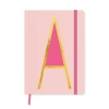 DEFFTER FABOOKS MONOGRAM HARF BASKILI LASTİKLİ SERT KAPAK ÇİZGİLİ DEFTER 168 SYF - A
