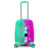 CORAL HIGH 16725 MİNİ PEMBE SU YEŞİLİ KEDİ DESENLİ VALİZ