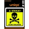CREA UNIQO UYARI ETİKETİ - DİKKAT ÖLÜM TEHLİKESİ İŞARETİ 2Lİ  1414