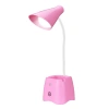 S-LINK SL-M9052 PEMBE 14 LEDLİ 3V 500mAh KALEMLİKLİ MASA LAMBASI
