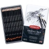 DERWENT GRAPHIC SET SOFT- DERECELİ KALEM SETİ12 li  TENEKE KUTU