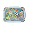VEST BES0004 FUTBOL DESENLİ ŞEFFAF KAPAKLI 3 BÖLMELİ 710 ML ÇELİK BESLENME KABI