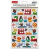 TANEX KIDS TNX-27158 DEKORATİF ETİKETLER - PUFFY ARABALI GEZEGEN HAYVANLAR SERİSİ STICKER - TEKLİ