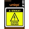 CREA UNIQO UYARI ETİKETİ - DİKKAT ELEKTRİK TEHLİKESİ İŞARETİ 2Lİ  1415