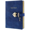 VICTORIAS JOURNALS 1331 HUSH HUSH KİLİTLİ 13x18cm 80gr.160YP. ÇİZGİLİ DEFTER MAVİ