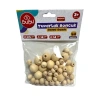BU-BU 0.8cm-1cm-1.6cm- AHŞAP NATUREL RENK YUVARLAK BONCUK KARIŞIK POŞETLİ 48Lİ  BUBU-HS0034