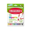 FİBRACOLOR BİPUNTA KEÇELİ KALEM ÇİFT UÇLU 12 RENK