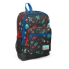 CORAL HIGH 23469 KİDS KOYU GRİ KIRMIZI UZAY DESENLİ DÖRT BÖLMELİ OKUL SIRT ÇANTASI