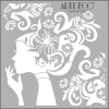 ARTDECO STENCİL 30X30CM  ÇİÇEK KIZ 105