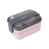 VAGONLİFE PASLANMAZ ÇELİK İKİ KATLI BÖLMELİ YEMEK KABI - LUNCH BOX  BL20183 1200 ML PEMBE