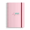 VICTORIAS JOURNALS 9202 17x24cm SERT KAPAK LASTİKLİ CEPLİ SPİRALLİ HAFTALIK AJANDA - PEMBE