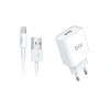 BIX BX-L10TA 10W SEYAHAT ADAPTÖRÜ + 1 Mt 2.1A LIGHTNING ŞARJ KABLOSU